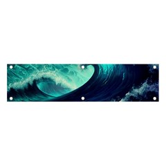 Ai Generated Waves Ocean Sea Tsunami Nautical Fantasy Banner And Sign 4  X 1  by Ravend