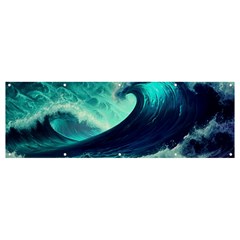 Ai Generated Waves Ocean Sea Tsunami Nautical Fantasy Banner And Sign 12  X 4 