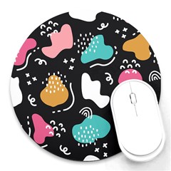 Art Pattern Design Background Print Round Mousepad by Ravend