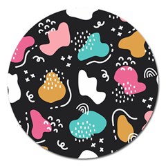 Art Pattern Design Background Print Magnet 5  (round) by Ravend