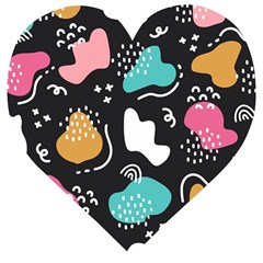 Art Pattern Design Background Print Wooden Puzzle Heart by Ravend