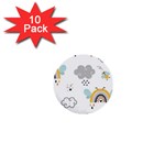 Art Pattern Design Wallpaper Background Print 1  Mini Buttons (10 pack)  Front