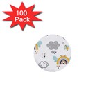 Art Pattern Design Wallpaper Background Print 1  Mini Buttons (100 pack)  Front