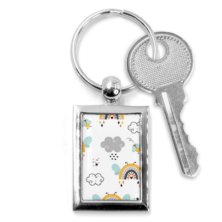 Art Pattern Design Wallpaper Background Print Key Chain (Rectangle)