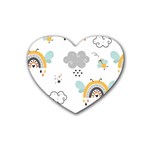 Art Pattern Design Wallpaper Background Print Rubber Coaster (Heart) Front