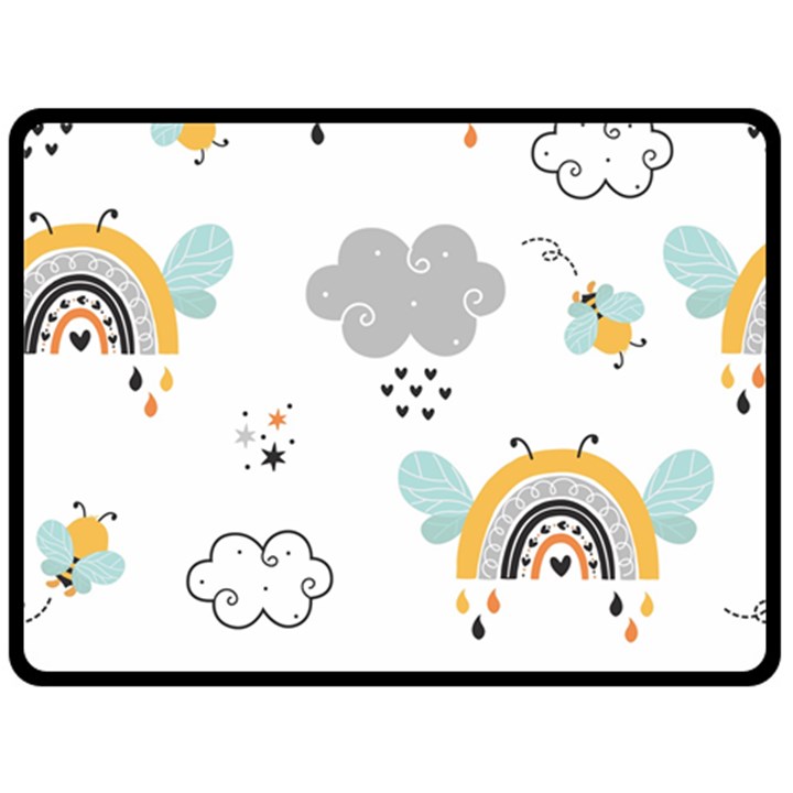 Art Pattern Design Wallpaper Background Print One Side Fleece Blanket (Large)