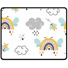 Art Pattern Design Wallpaper Background Print One Side Fleece Blanket (medium) by Ravend