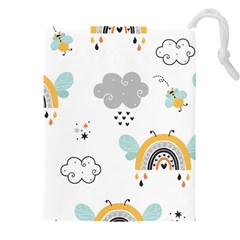 Art Pattern Design Wallpaper Background Print Drawstring Pouch (5xl) by Ravend