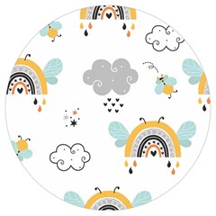 Art Pattern Design Wallpaper Background Print Round Trivet by Ravend