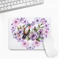 Hummingbird In Floral Heart Small Mousepad by augustinet