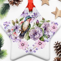 Hummingbird In Floral Heart Ornament (star) by augustinet