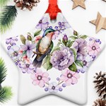 Hummingbird in floral heart Ornament (Star) Front