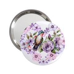 Hummingbird In Floral Heart 2 25  Handbag Mirrors by augustinet