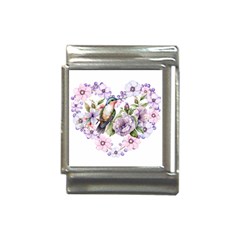 Hummingbird In Floral Heart Italian Charm (13mm) by augustinet