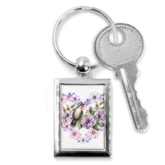 Hummingbird In Floral Heart Key Chain (rectangle) by augustinet