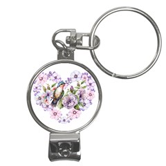 Hummingbird In Floral Heart Nail Clippers Key Chain by augustinet