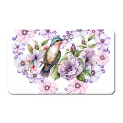 Hummingbird In Floral Heart Magnet (rectangular) by augustinet