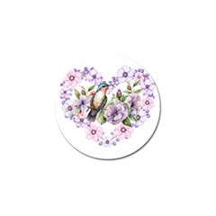 Hummingbird In Floral Heart Golf Ball Marker by augustinet