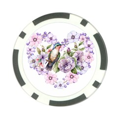 Hummingbird In Floral Heart Poker Chip Card Guard (10 Pack) by augustinet