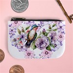 Hummingbird in floral heart Mini Coin Purse Front