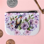 Hummingbird in floral heart Mini Coin Purse Back