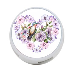 Hummingbird In Floral Heart 4-port Usb Hub (one Side) by augustinet