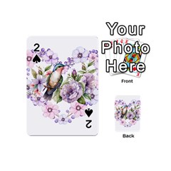 Hummingbird In Floral Heart Playing Cards 54 Designs (mini) by augustinet