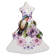 Hummingbird In Floral Heart Ornament (christmas Tree)  by augustinet