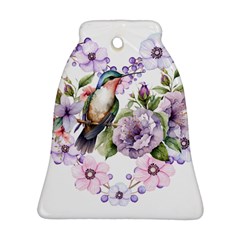 Hummingbird In Floral Heart Bell Ornament (two Sides) by augustinet