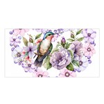 Hummingbird in floral heart Satin Shawl 45  x 80  Front