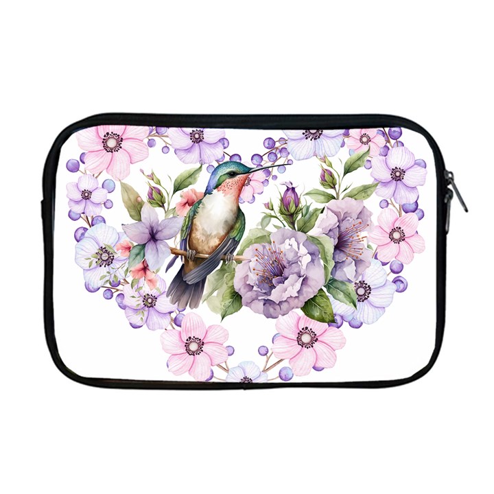 Hummingbird in floral heart Apple MacBook Pro 17  Zipper Case