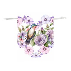 Hummingbird In Floral Heart Lightweight Drawstring Pouch (m) by augustinet