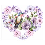 Hummingbird in floral heart One Side Premium Plush Fleece Blanket (Small) 50 x40  Blanket Front