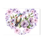 Hummingbird in floral heart Crystal Sticker (A4) Front