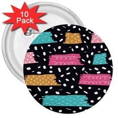 Art Pattern Design Wallpaper Background Print Patterns 3  Buttons (10 pack) 