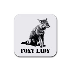 Foxy Lady Concept Illustration Rubber Coaster (square) by dflcprintsclothing