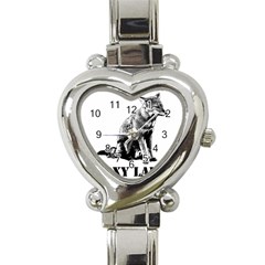 Foxy Lady Concept Illustration Heart Italian Charm Watch by dflcprintsclothing