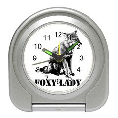 Foxy Lady Concept Illustration Travel Alarm Clock by dflcprintsclothing