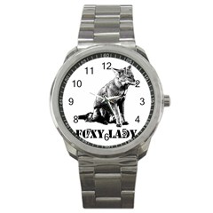 Foxy Lady Concept Illustration Sport Metal Watch by dflcprintsclothing