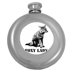 Foxy Lady Concept Illustration Round Hip Flask (5 Oz) by dflcprintsclothing