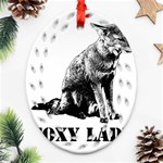 Foxy Lady Concept Illustration Ornament (Oval Filigree) Front