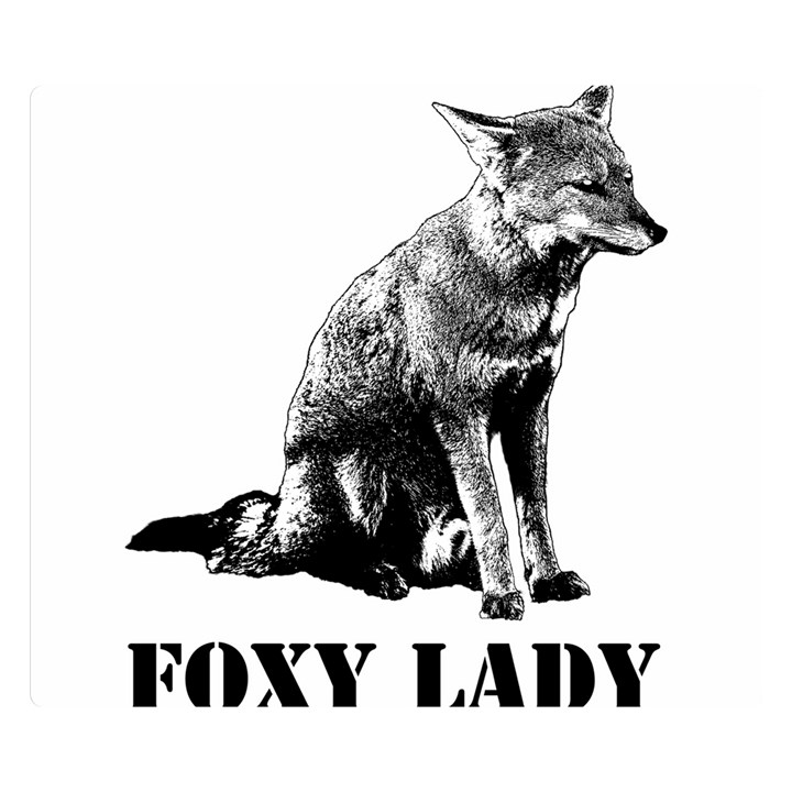 Foxy Lady Concept Illustration One Side Premium Plush Fleece Blanket (Small)