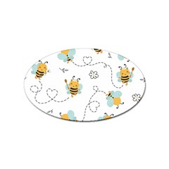 Bee Art Pattern Design Wallpaper Background Print Sticker Oval (10 Pack) by Ravend