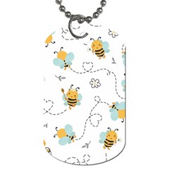 Bee Art Pattern Design Wallpaper Background Print Dog Tag (two Sides) by Ravend