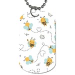 Bee Art Pattern Design Wallpaper Background Print Dog Tag (Two Sides) Front