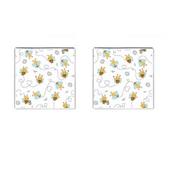 Bee Art Pattern Design Wallpaper Background Print Cufflinks (square) by Ravend