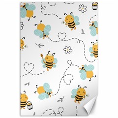 Bee Art Pattern Design Wallpaper Background Print Canvas 12  X 18  by Ravend