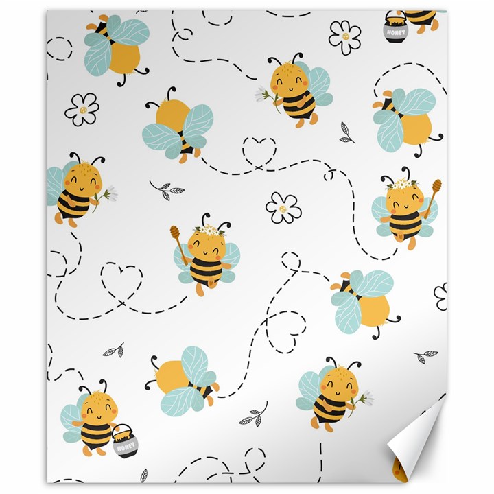 Bee Art Pattern Design Wallpaper Background Print Canvas 20  x 24 