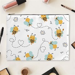 Bee Art Pattern Design Wallpaper Background Print Cosmetic Bag (xl) by Ravend