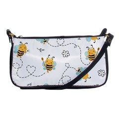 Bee Art Pattern Design Wallpaper Background Print Shoulder Clutch Bag by Ravend